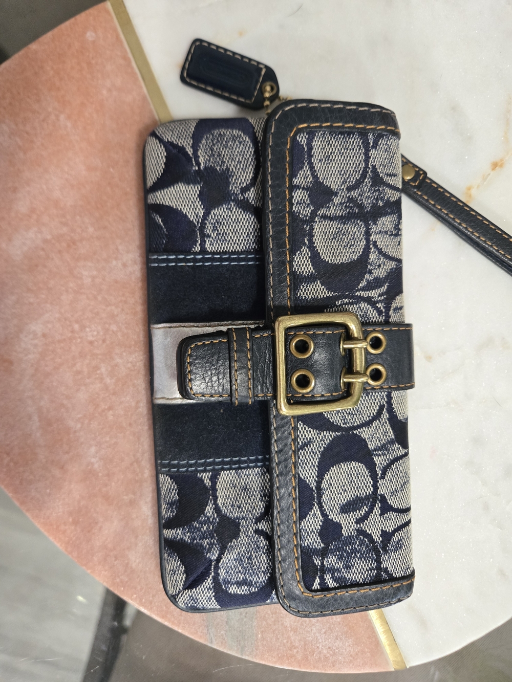 Vintage Y2K-era Coach Fall 2004 Special Edition Signature C Denim and Suede Buck